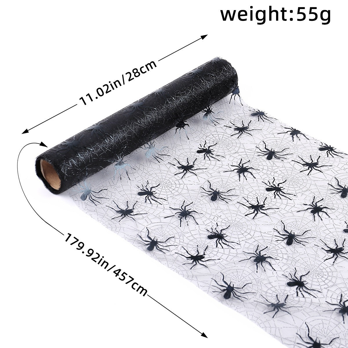 THEMEASHOP™- Halloween Bat Spider Web Yarn Roll Meal Mat Ghost Festival Party Table Decoration Mesh Tablecloth Table Banner