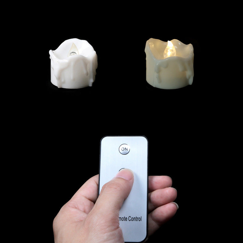 THEMEASHOP™- LED Electronic Candle Wedding Decoration Candle Soft Light Flashing Electronic Tea Wax Tears Remote Control Candle