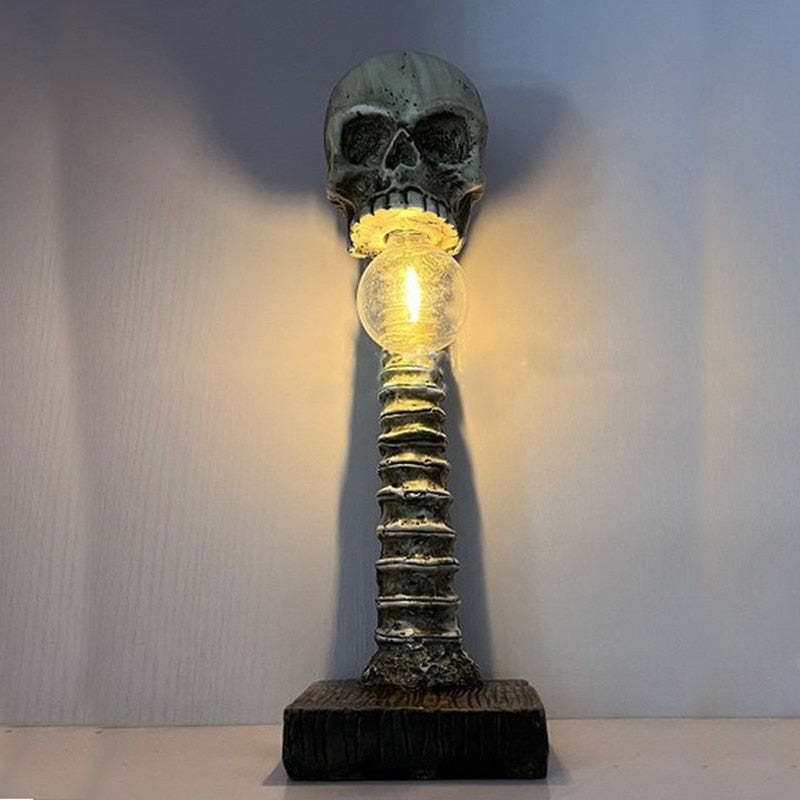 THEMEASHOP™-  Halloween Skull Skeleton Lamp Horror 3D Statue New Table Light Creative Party Ornament Prop Home Bedroom Decoration Scary Prop