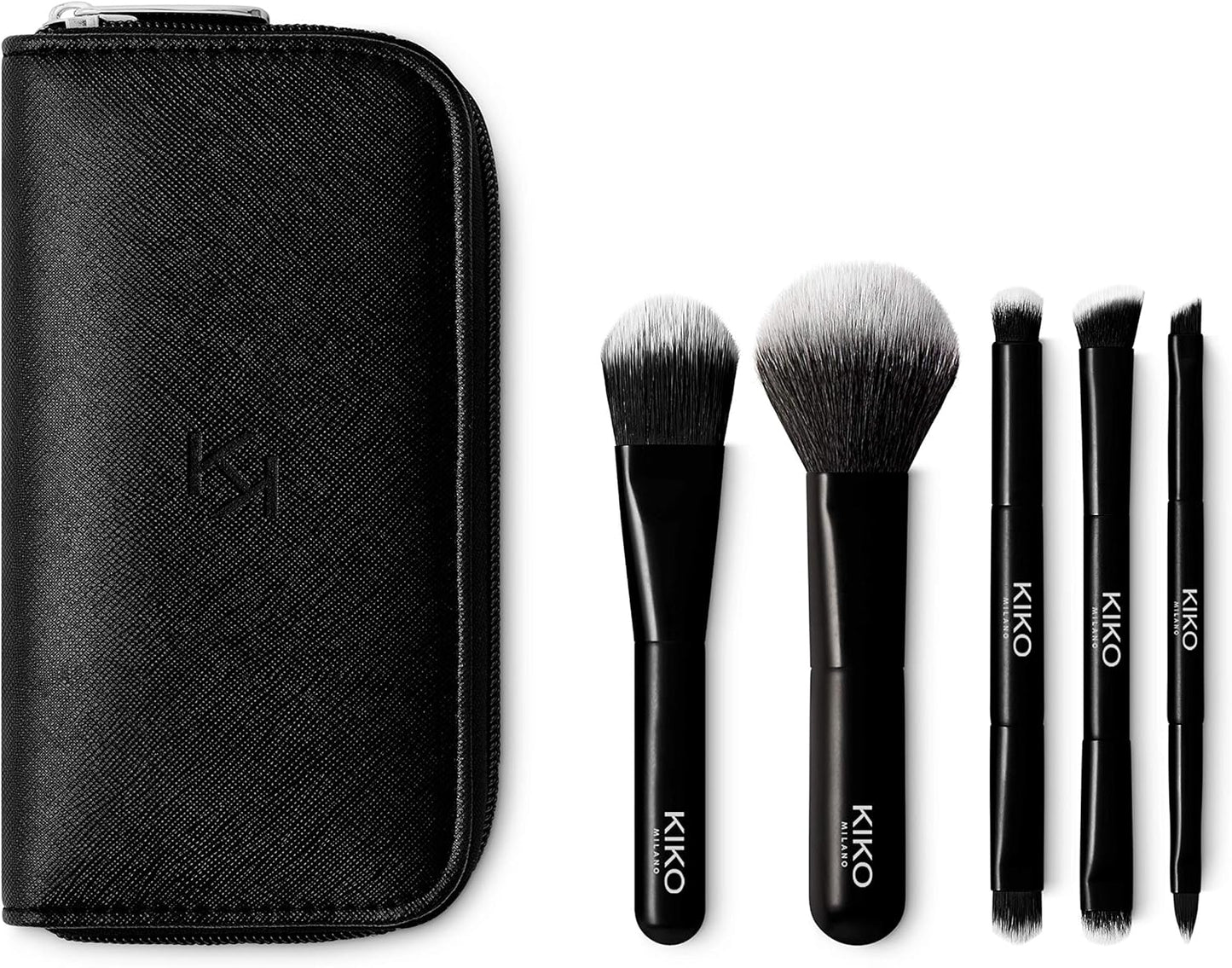 KIKO Milano Travel Brush Set, Pochette De Voyage Avec 5 Pinceaux Professionnels