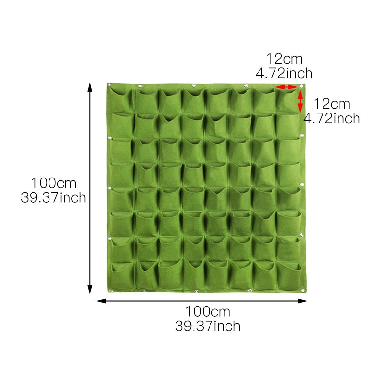 THEMEASHOP™ EXTÉRIEUR- Sacs de plantation muraux 4/9/18/49/72 poches, jardinière verte pour potager vertical, sac de culture pour légumes, fournitures pour la maison