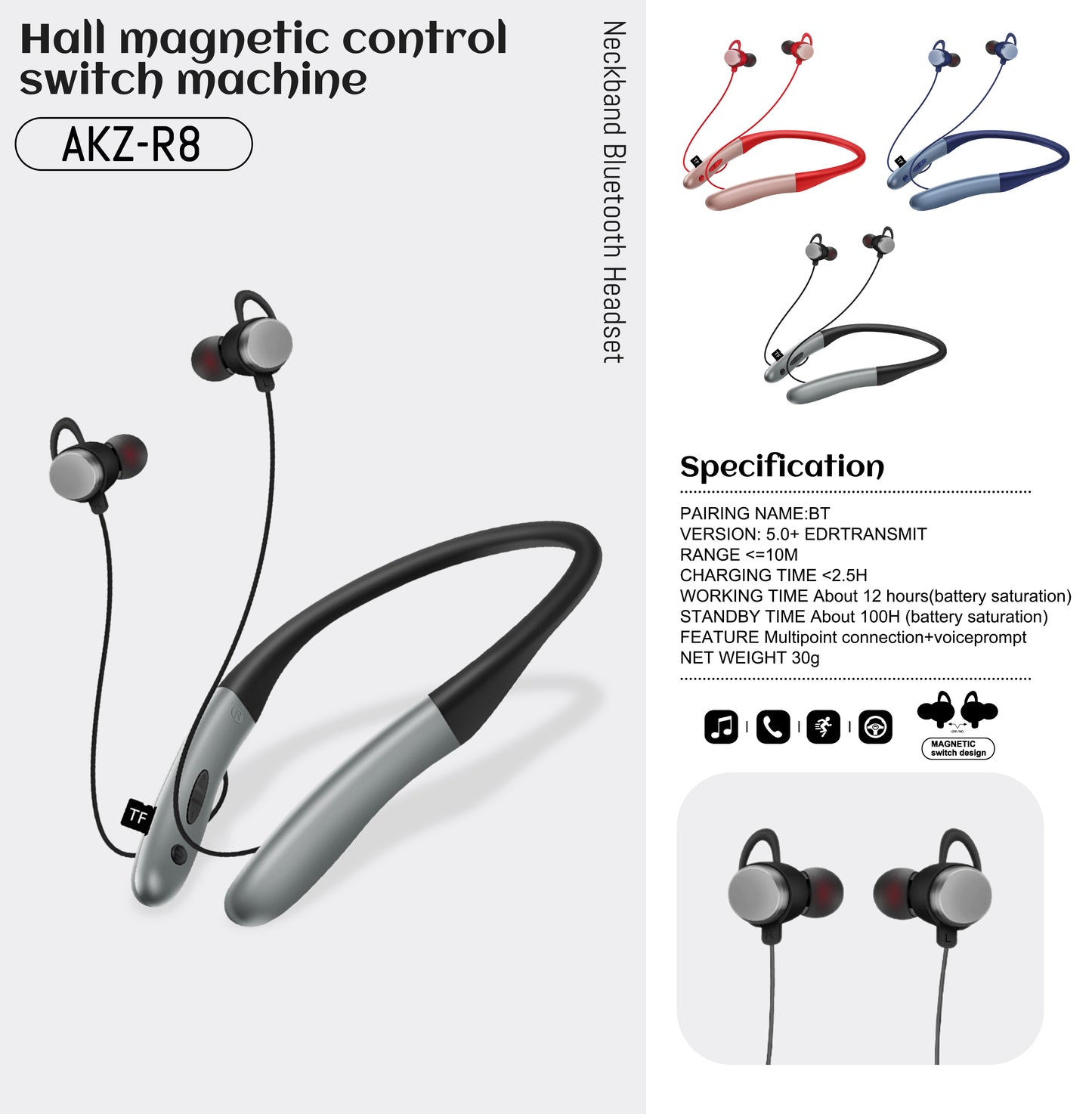 Écouteurs AKZ-R8 magnetic