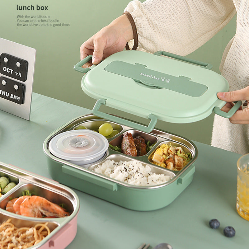 Boîte à lunch isotherme compartimentée en acier inoxydable de qualité alimentaire, compatible micro-ondes