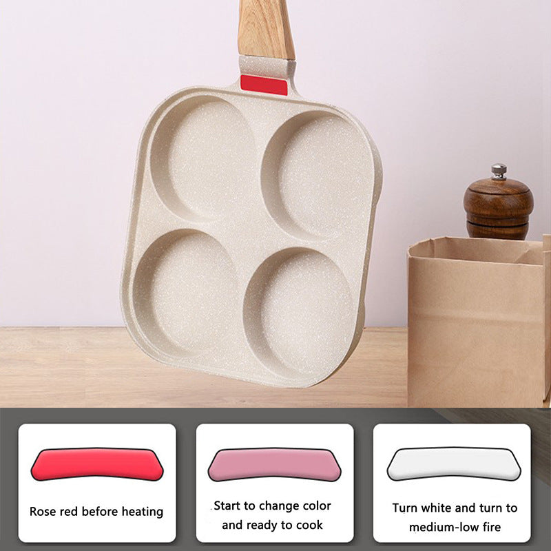 ESTHEMEA HOME Poêle à frire antiadhésive à quatre trous pour œufs au plat, poêle à crêpes et autres préparations pour œufs au plat.