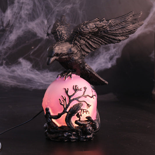 THEMEASHOP™-  Resin Crow Night Light Halloween Creative Decorative Table Lamp Retro Style