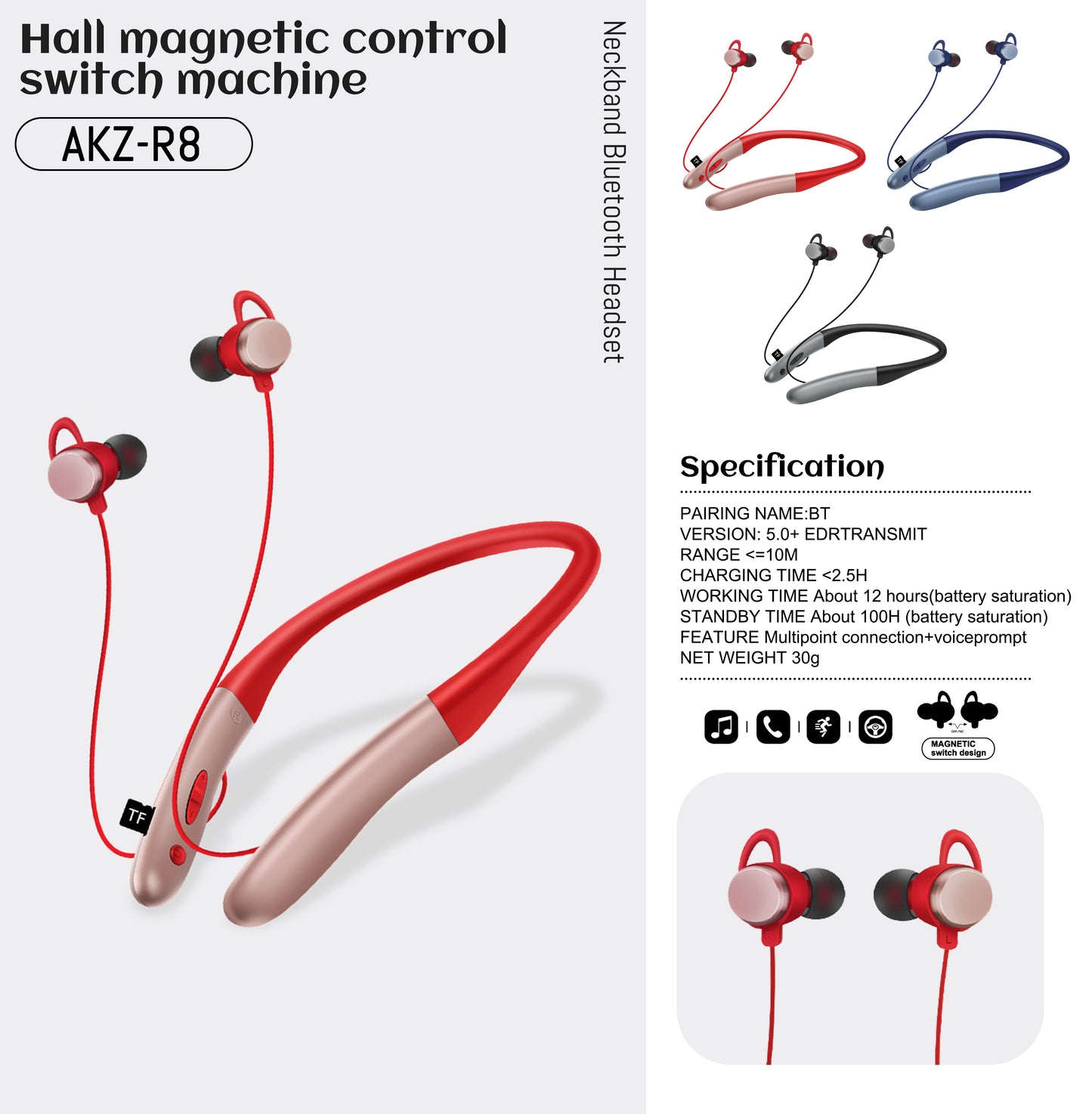 Écouteurs AKZ-R8 magnetic