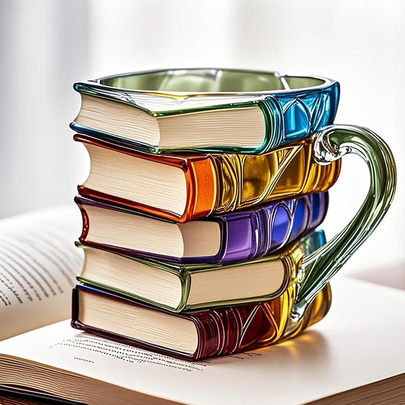 THEMEASHOP™ MAISON-  tasse à café unique en forme de livre empilable, peinte en 3D