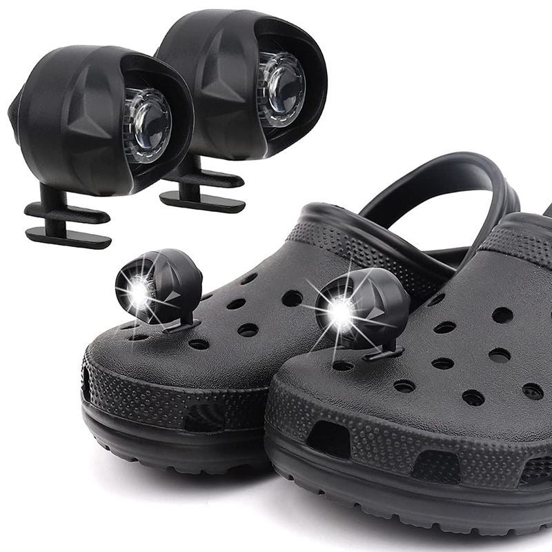 Lampe frontale rechargeable en plastique pour chaussures à trous de crocodile, lampe de camping pour chaussures de marche
