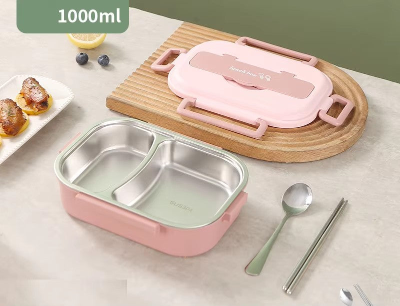 Boîte à lunch isotherme compartimentée en acier inoxydable de qualité alimentaire, compatible micro-ondes