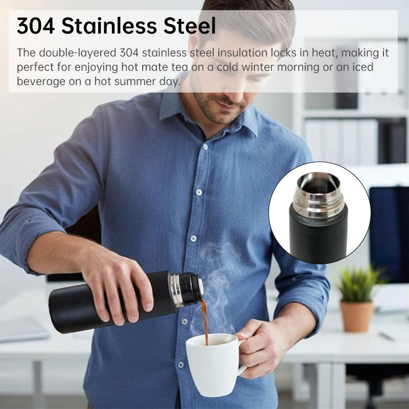 Mug de voyage pour maté d'Amérique du Sud - Paille filtrante brésilienne, bouteille isotherme type « bullet », kit de voyage 3 en 1 pour maté