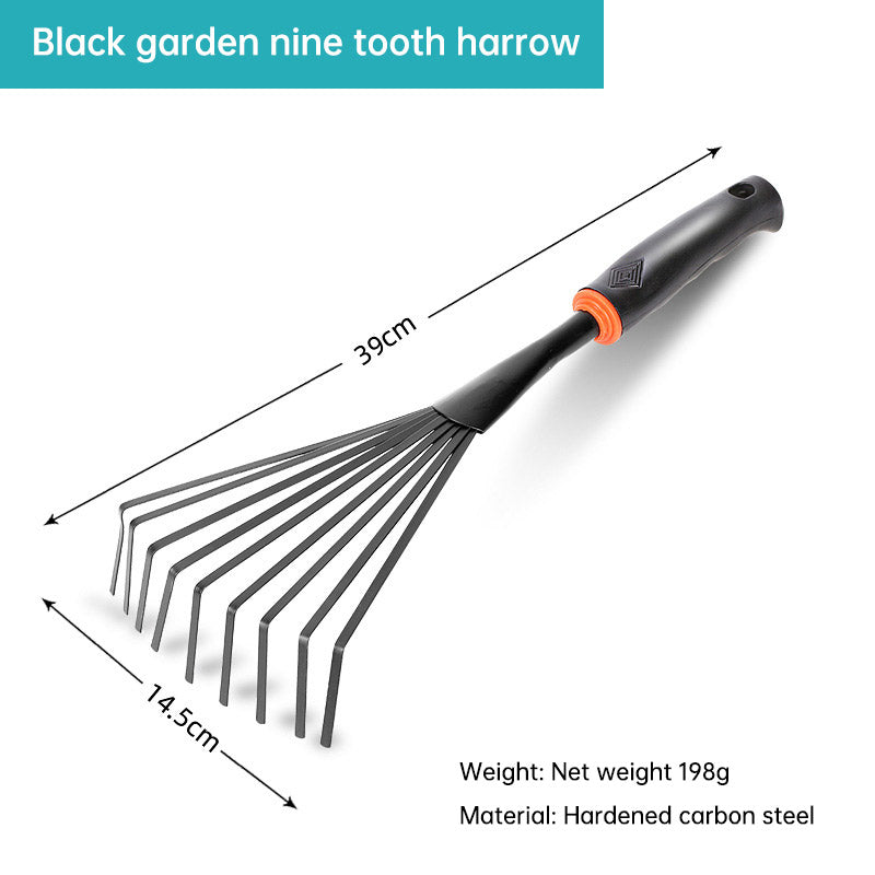 Outils de jardin, manche en plastique noir, vaporisateur, houe à deux têtes, râteau à cinq dents, pelle, pelle à fleurs d'extérieur