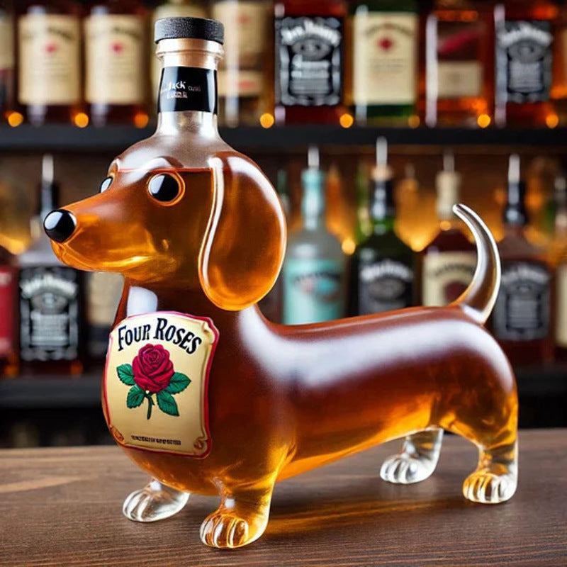 THEMEASHOP™ MAISON- Carafe à whisky 10 oz en verre avec motif canard/tortue/chien faisant un doigt d'honneur – Décoration pour bar/bureau/maison.