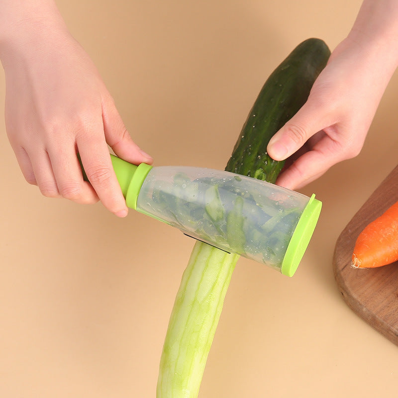 ESTHEMEA HOME- Éplucheur avec poignée, tube de rangement pour éplucher pommes, carottes, concombres, couteau à éplucher multifonctionnel en acier inoxydable