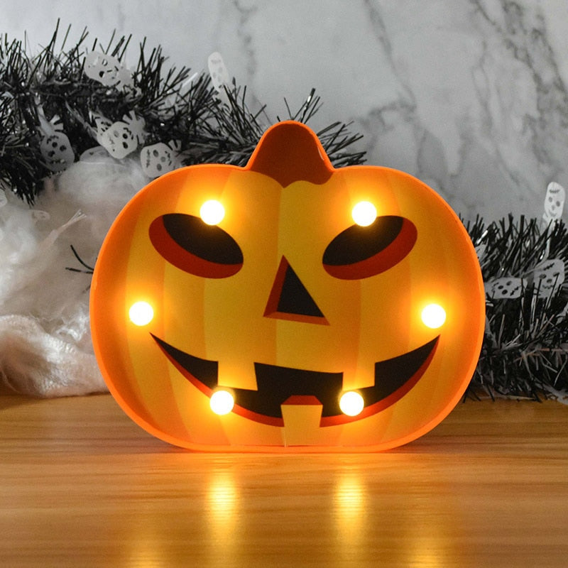 THEMEASHOP™- Halloween LED Lights Horror Pumpkin Ghost Bat Spider Night Lights Ornament Halloween Party Props Home Bar Table Lamp Decorations