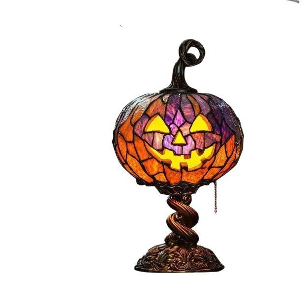 THEMEASHOP™- Halloween Glowing Ghost Bat Pumpkin Table Lamp Resin Craft Creative Home Decor Ornament