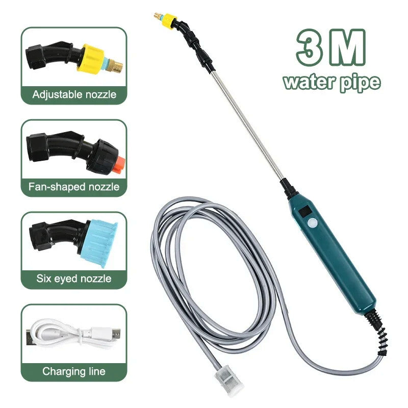 ESTHEMEA HOME - Lance de pulvérisation électrique portable 2400 mAh. 3 buses haute pression, pour l'arrosage des plantes de jardin.