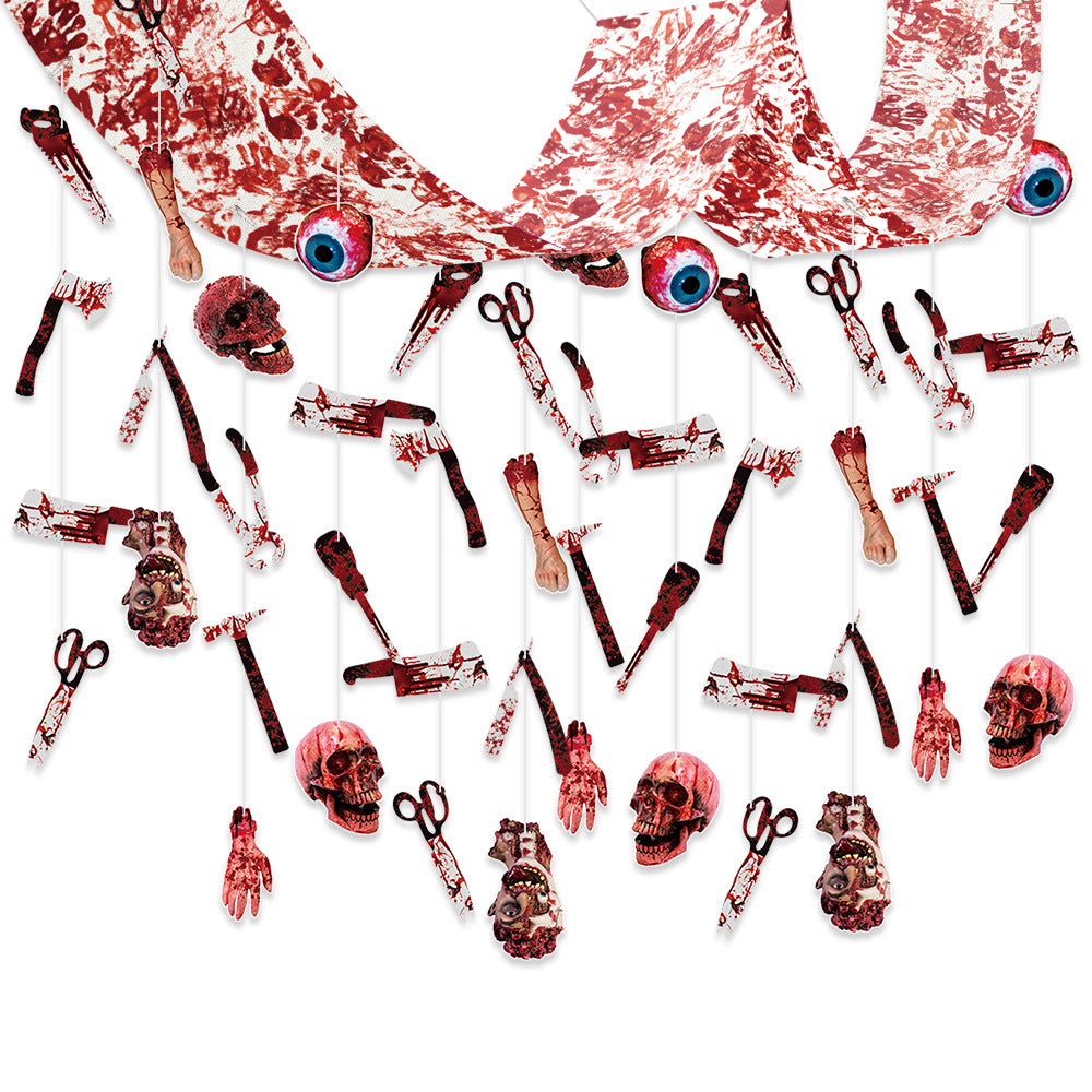 THEMEASHOP™ - Kit déco maison effet ensanglanté Halloween
