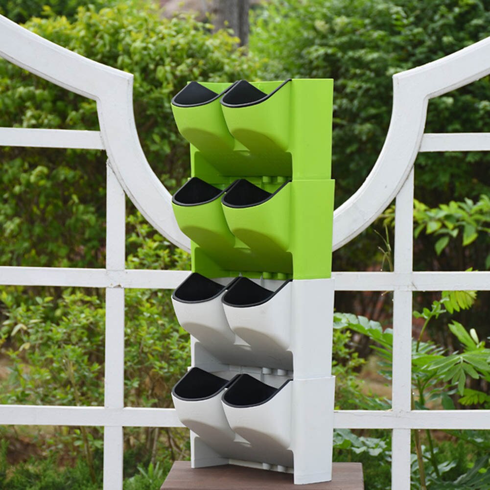 Pot de fleurs à arrosage automatique, empilable, vertical, à suspendre au mur, durable, pour jardin ou balcon (UYT Shop)