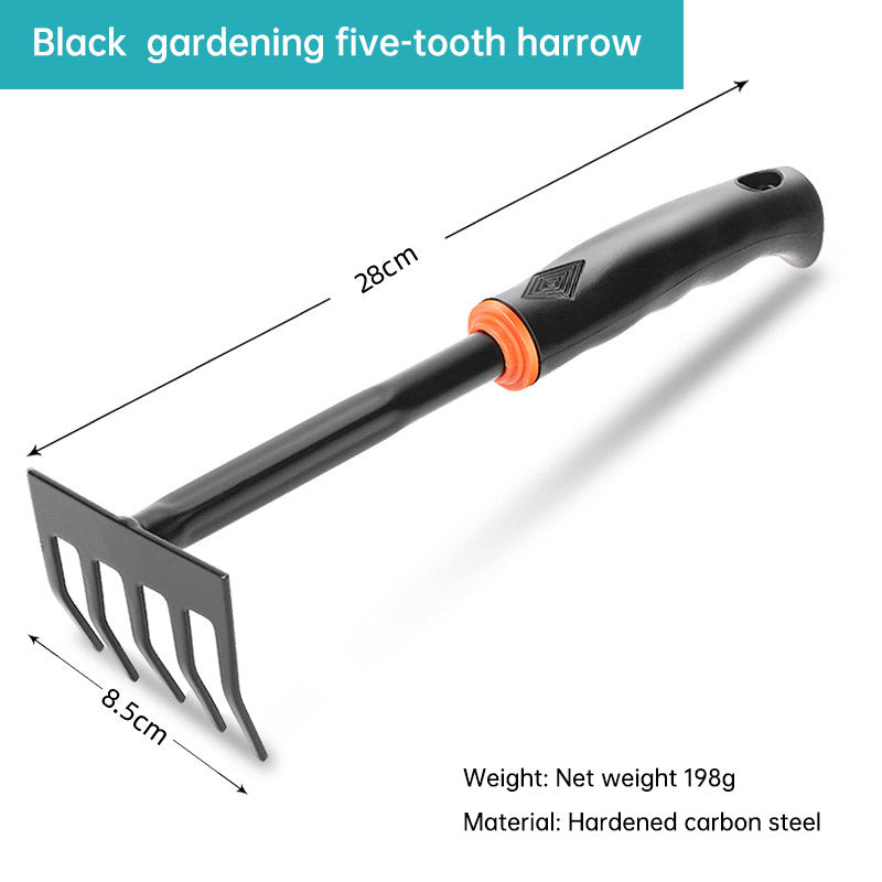 Outils de jardin, manche en plastique noir, vaporisateur, houe à deux têtes, râteau à cinq dents, pelle, pelle à fleurs d'extérieur