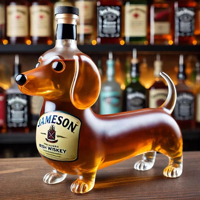 THEMEASHOP™ MAISON- Carafe à whisky 10 oz en verre avec motif canard/tortue/chien faisant un doigt d'honneur – Décoration pour bar/bureau/maison.