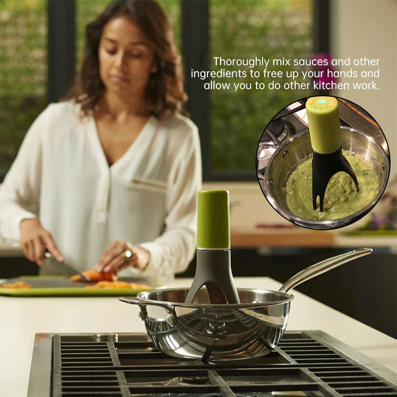 Fouet électrique à piles compatible lave-vaisselle - Batteur à main triangulaire pour mélanger soupes, sauces, œufs et préparer des plats cuisinés rapidement.