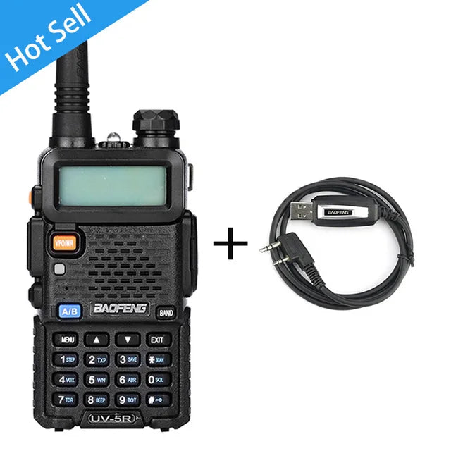 THEMEASHOP™ EXTÉRIEUR-  Talkie-walkie BaoFeng UV-5R, radio CB professionnelle Baofeng UV5R, émetteur-récepteur 128 canaux 5 W VHF et UHF portable UV 5R pour la chasse