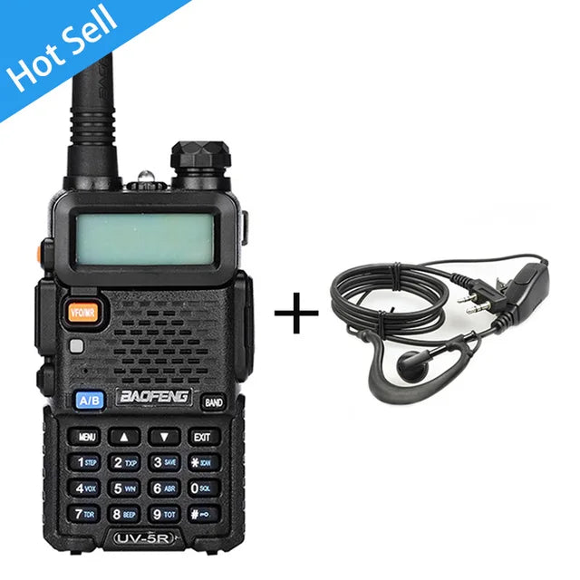THEMEASHOP™ EXTÉRIEUR-  Talkie-walkie BaoFeng UV-5R, radio CB professionnelle Baofeng UV5R, émetteur-récepteur 128 canaux 5 W VHF et UHF portable UV 5R pour la chasse