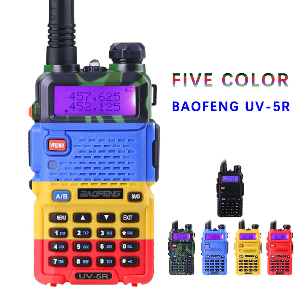 THEMEASHOP™ EXTÉRIEUR-  Talkie-walkie BaoFeng UV-5R, radio CB professionnelle Baofeng UV5R, émetteur-récepteur 128 canaux 5 W VHF et UHF portable UV 5R pour la chasse
