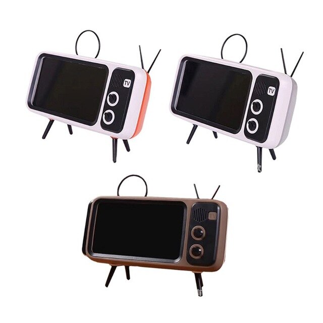 THEMEASHOP™ MAISON - Support de téléphone portable rétro style TV, compatible avec les écrans de mini-téléphones portables étanches de 4,7 à 5,5 pouces et les smartphones.