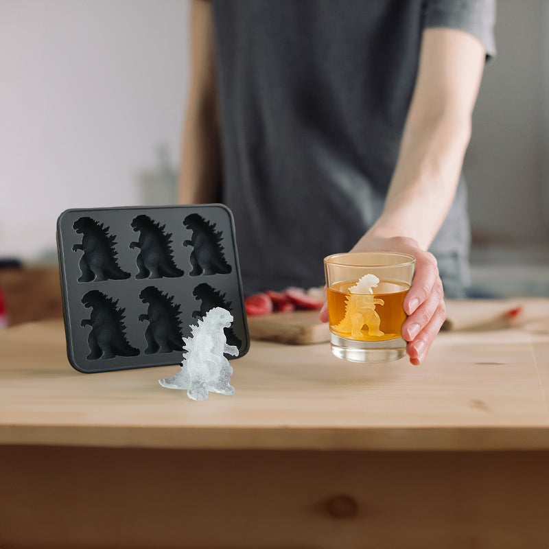 THEMEASHOP™ MAISON- Moule à glace Godzilla : Moule de cuisine en silicone pour pâtisserie, bougies, savons, bacs à glaçons, décoration et cadeaux