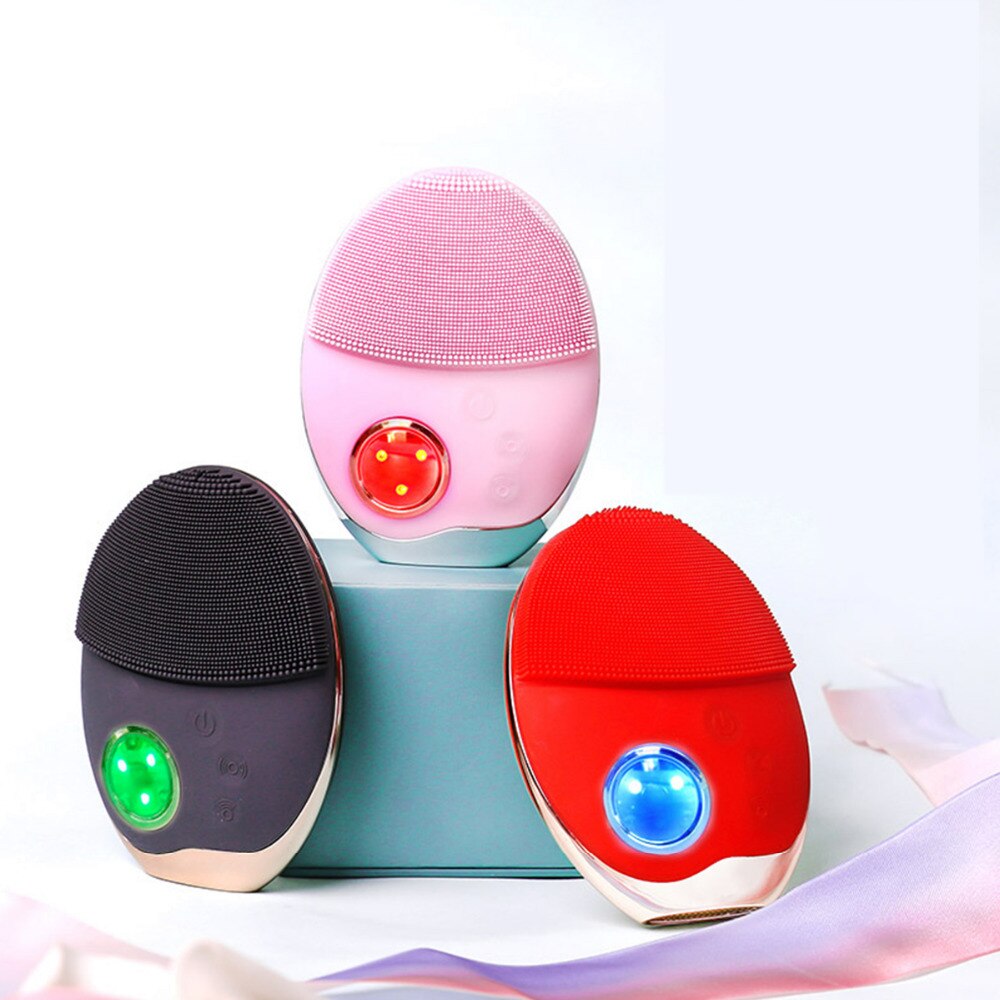 VIRTUAL INSTITUT™ -  Nettoyeur facial en silicone à charge sans fil pour photothérapie, rajeunissement de la peau, démaquillage par photothérapie, appareil de nettoyage en profondeur du visage
