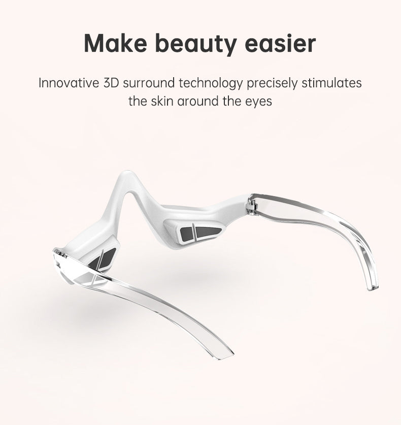 VIRTUAL INSTITUT™ - Appareil de luminothérapie LED rouge, masseur oculaire EMS à micro-courant anti-âge et vibrations 3D pour atténuer les rides et les cernes.
