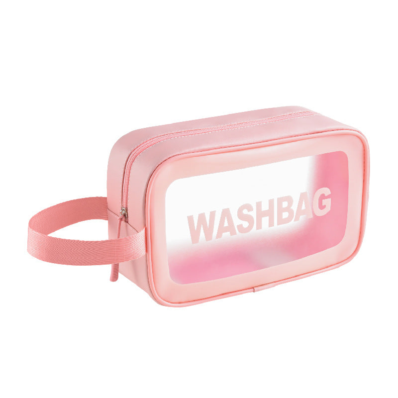 THEMEASHOP™ ÉPICERIE- Trousse de toilette transparente en PU, sac de bain imperméable, trousse de rangement translucide en TPU, trousse cosmétique