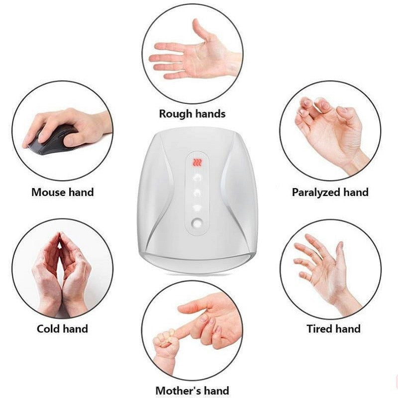 THEMEASHOP™ ÉPICERIE- Appareil de massage électrique pour les mains, paumes et doigts, points d'acupuncture, sans fil, avec pression d'air et compression thermique, pour la beauté des femmes.
