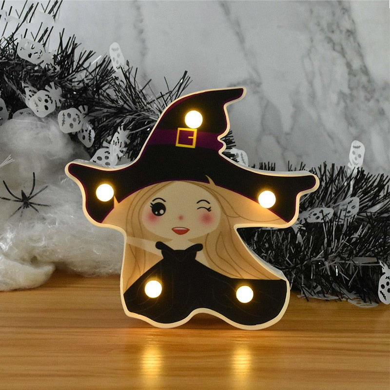 THEMEASHOP™- Halloween LED Lights Horror Pumpkin Ghost Bat Spider Night Lights Ornament Halloween Party Props Home Bar Table Lamp Decorations