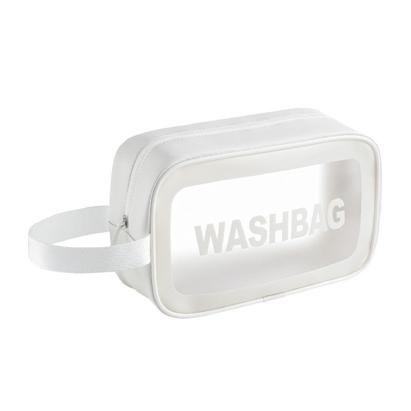THEMEASHOP™ ÉPICERIE- Trousse de toilette transparente en PU, sac de bain imperméable, trousse de rangement translucide en TPU, trousse cosmétique