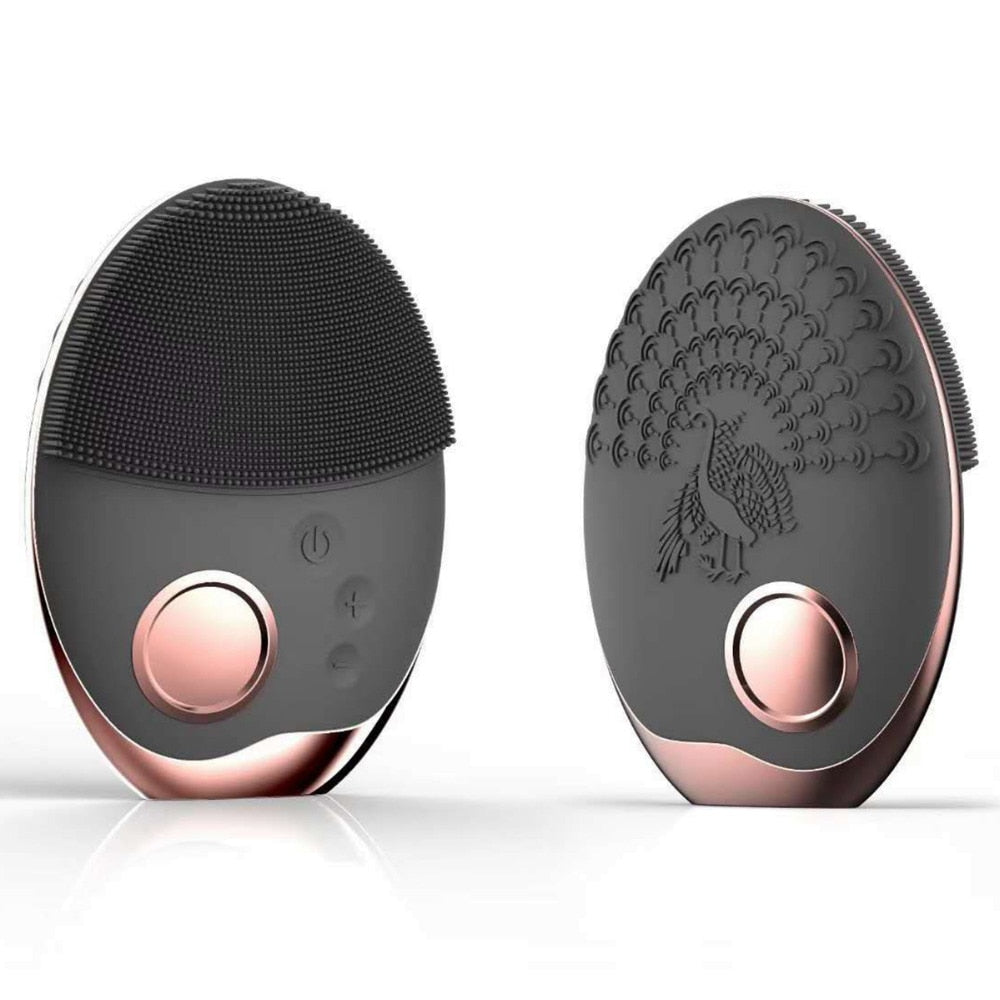 VIRTUAL INSTITUT™ -  Nettoyeur facial en silicone à charge sans fil pour photothérapie, rajeunissement de la peau, démaquillage par photothérapie, appareil de nettoyage en profondeur du visage