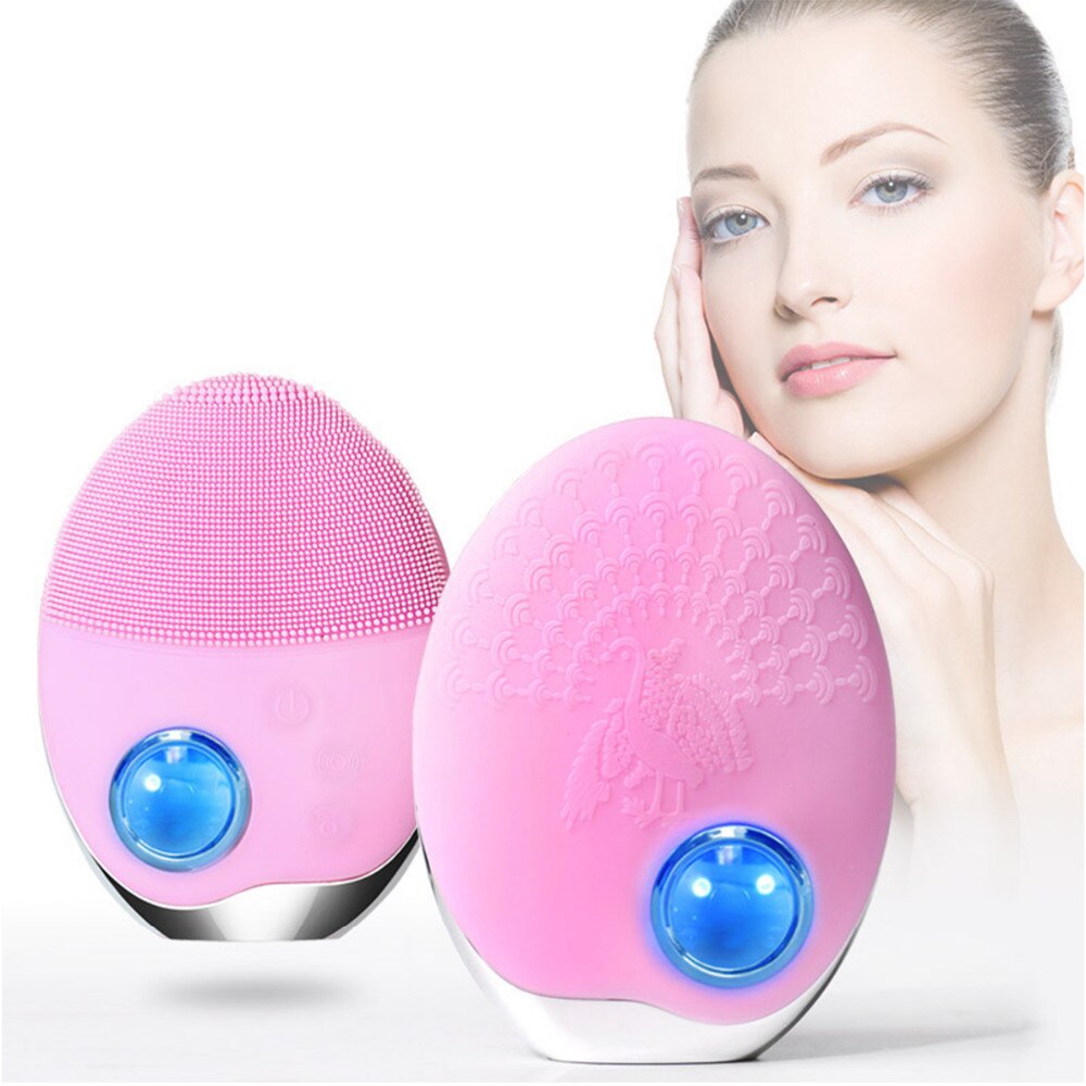 VIRTUAL INSTITUT™ -  Nettoyeur facial en silicone à charge sans fil pour photothérapie, rajeunissement de la peau, démaquillage par photothérapie, appareil de nettoyage en profondeur du visage