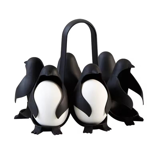 THEMEASHOP™ MAISON-  Cuiseur à œufs multifonctionnel en forme de pingouin avec support de rangement pour réfrigérateur