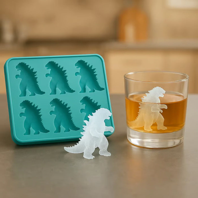 THEMEASHOP™ MAISON- Moule à glace Godzilla : Moule de cuisine en silicone pour pâtisserie, bougies, savons, bacs à glaçons, décoration et cadeaux