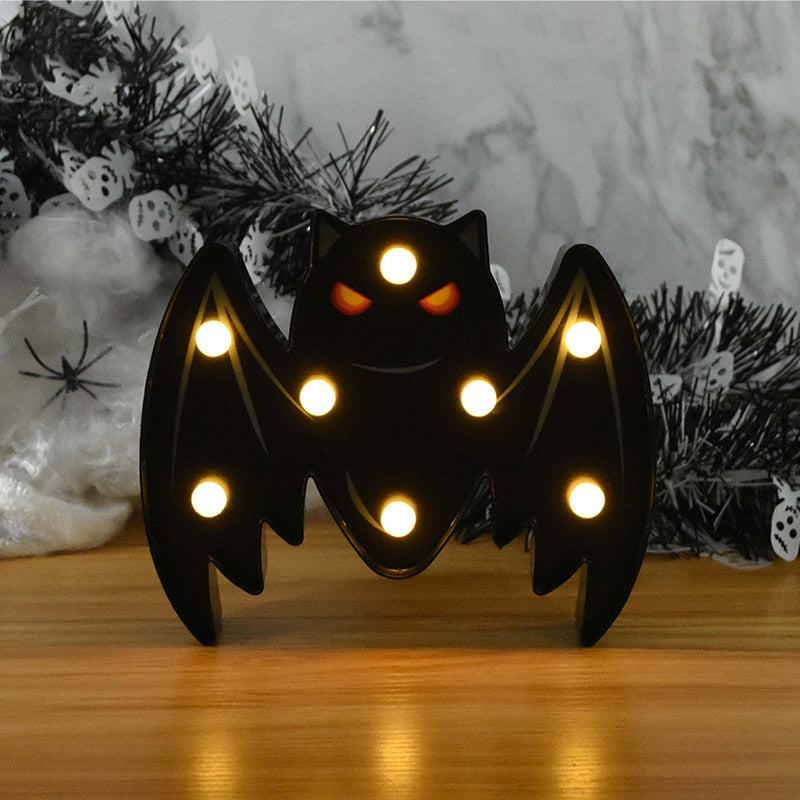 THEMEASHOP™- Halloween LED Lights Horror Pumpkin Ghost Bat Spider Night Lights Ornament Halloween Party Props Home Bar Table Lamp Decorations