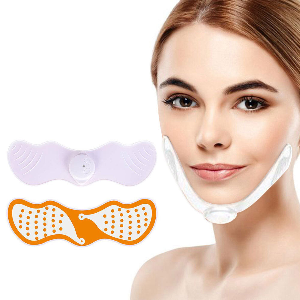 THEMEASHOP™ ÉPICERIE- Appareil de lifting facial EMS, stimulateur musculaire facial, appareil d'amincissement du visage en V, masseur EMS pour le visage avec électrodes en gel, outils de lifting de la peau