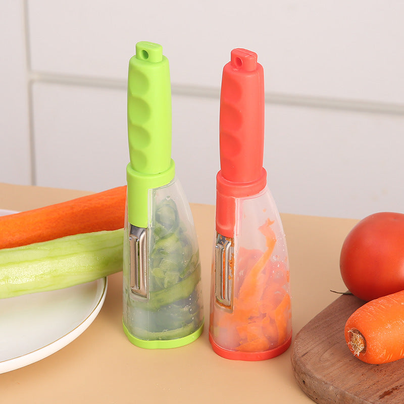 ESTHEMEA HOME- Éplucheur avec poignée, tube de rangement pour éplucher pommes, carottes, concombres, couteau à éplucher multifonctionnel en acier inoxydable