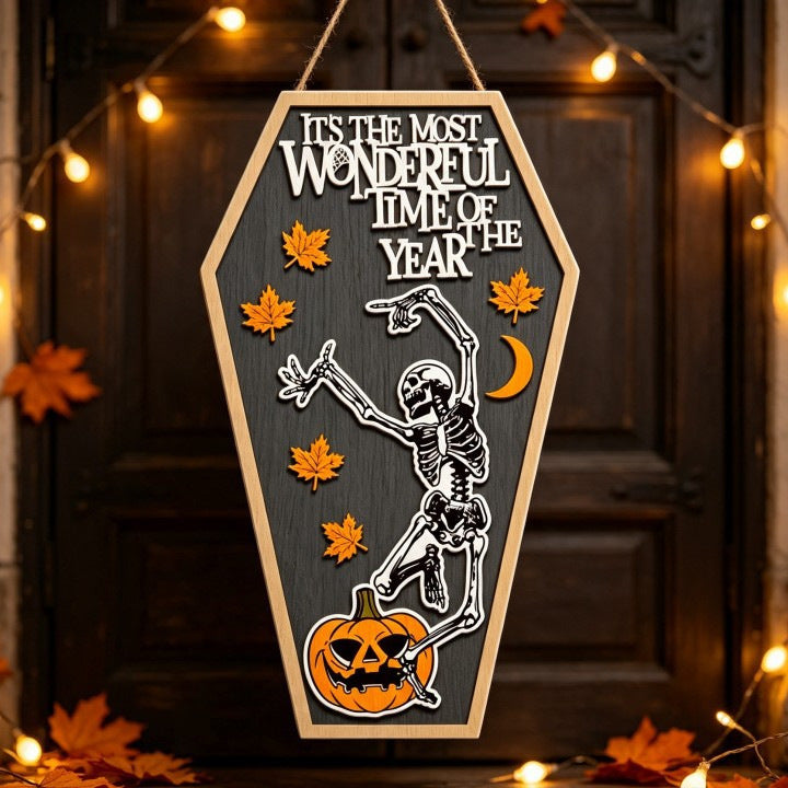THEMEASHOP™- Halloween Skull Haunted House Cute Handmade Decoration Desktop Ghost Wooden Halloween Party Decor