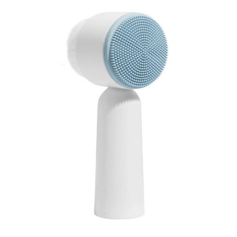 VIRTUAL INSTITUT™ - Brosse nettoyante visage portable double face en silicone, poils doux, brosse de massage et de lavage du visage, outil de soin de la peau pour éliminer les points noirs, référence 20#42