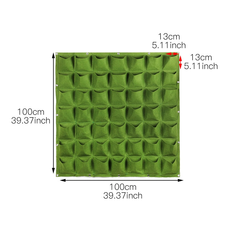 THEMEASHOP™ EXTÉRIEUR- Sacs de plantation muraux 4/9/18/49/72 poches, jardinière verte pour potager vertical, sac de culture pour légumes, fournitures pour la maison