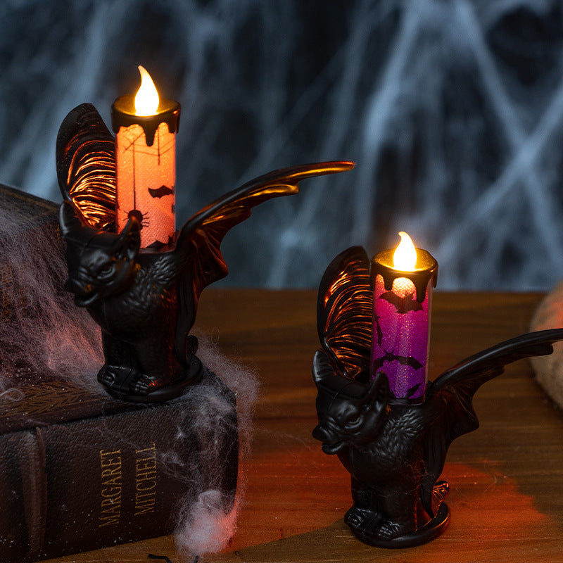 THEMEASHOP™-  Halloween Decorative Candle Night Light, Halloween Decoration Prop, Candle Holder Ornament, LED Electronic Candle, Party Prop
