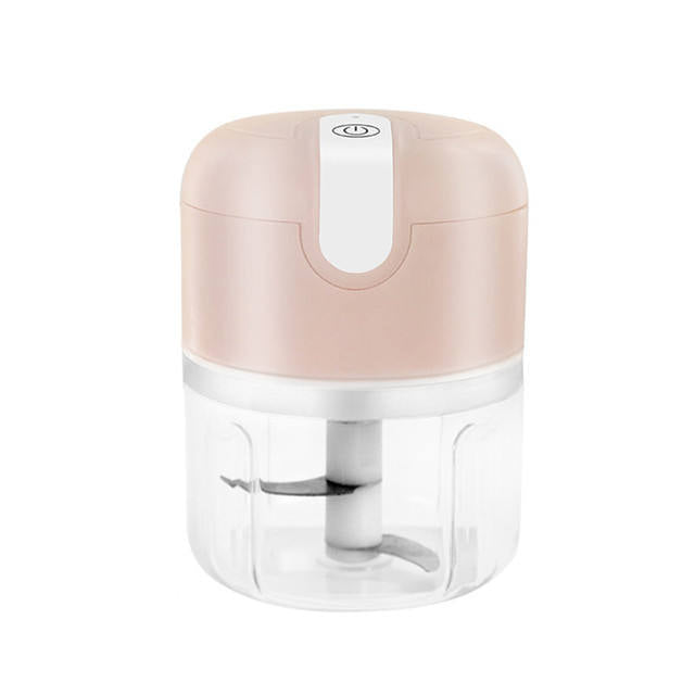 THEMEASHOP™ MAISON  - Hachoir multifonctionnel électrique mini rechargeable USB de 250 ml pour légumes et viande, avec presse-ail et batteur à ail sans fil.