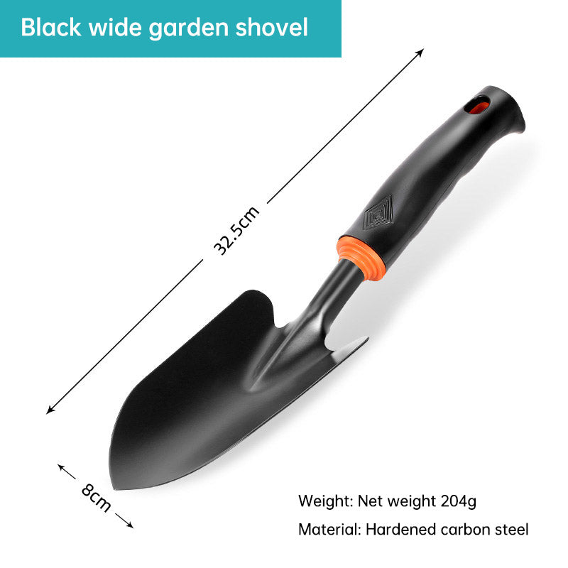 Outils de jardin, manche en plastique noir, vaporisateur, houe à deux têtes, râteau à cinq dents, pelle, pelle à fleurs d'extérieur