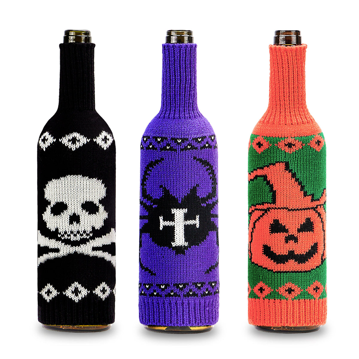 THEMEASHOP™- Halloween Wine Bottle Cover Skull Pumpkin Knitted Champagne Wine Bottle Bag Table Atmosphere Decoration Supplies